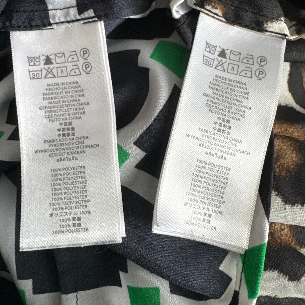 Michael Kors button down blouse navy green animal print bundle of two size small - Picture 12 of 12